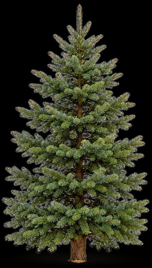 Noble fir Christmas tree with open, layered branches